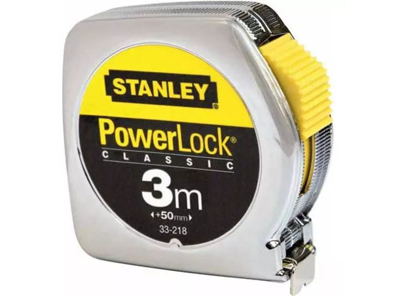 Flessometro in Metallo Stanley - 3 m - M33218 (Cromato)