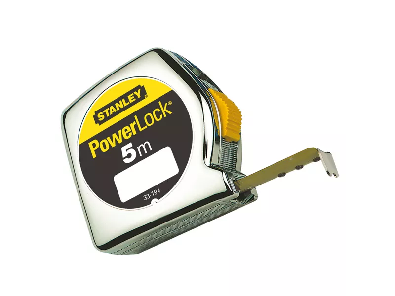 Flessometro in Metallo Powerlock Classic Stanley - 5 m - M33194 (Cromato)