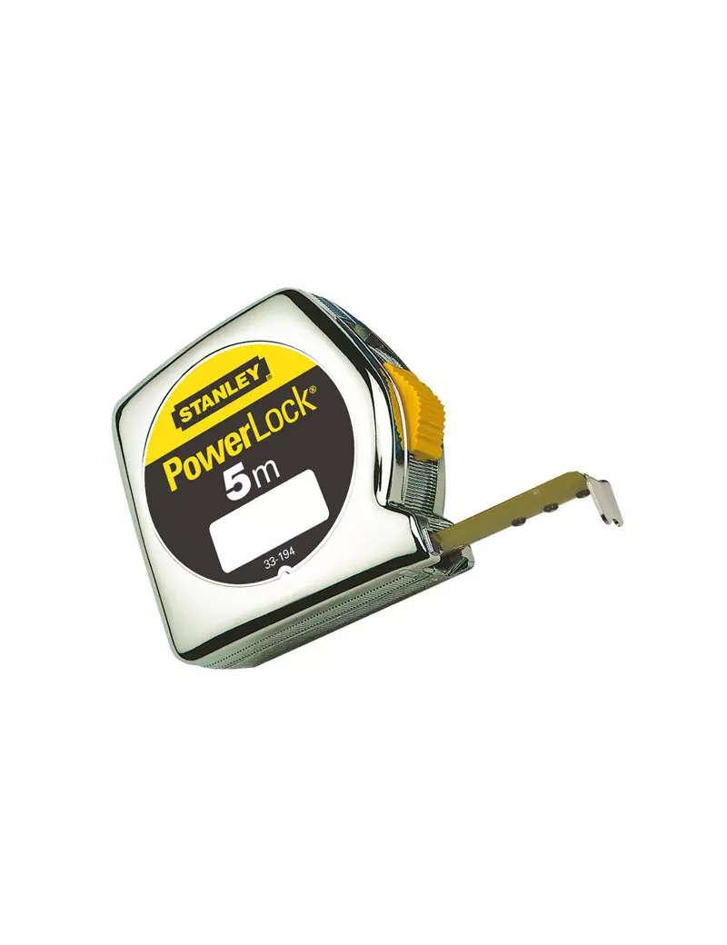 Flessometro in Metallo Powerlock Classic Stanley - 5 m - M33194 (Cromato)