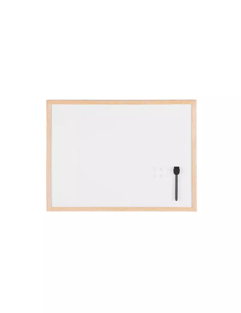 Lavagna Magnetica con Cornice in Legno Starline - 45x60 cm (Bianco)
