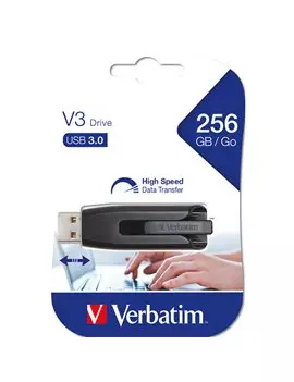 Pen Drive Store'n'Go Superspeed Verbatim - USB 3.0 - 256GB - 49168 (Nero)