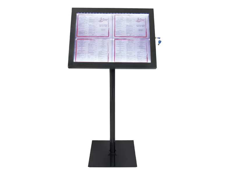 Espositore da Pavimento con Illuminazione LED Securit - 4xA4 - 144 cm - MCS-4A4-BL-SET (Nero) Espositore da Pavimento con Illuminazione LED Securit - 4xA4 - 144 cm - MCS-4A4-BL-SET (Nero)