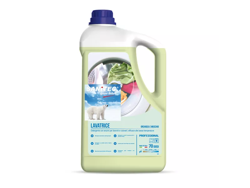 Detersivo Liquido per Lavatrice Sanitec - 5 Litri - 2025 (Orchidea e Muschio) Detersivo Liquido per Lavatrice Sanitec - 5 Litri - 2025 (Orchidea e Muschio)