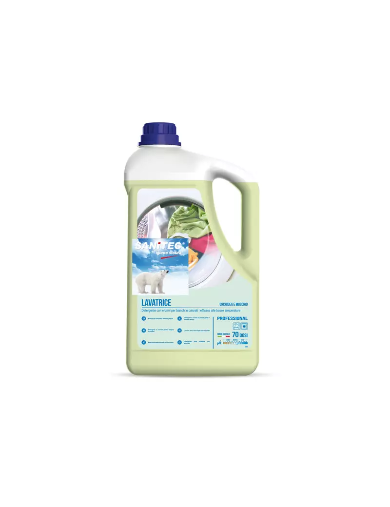 Detersivo Liquido per Lavatrice Sanitec - 5 Litri - 2025 (Orchidea e Muschio)