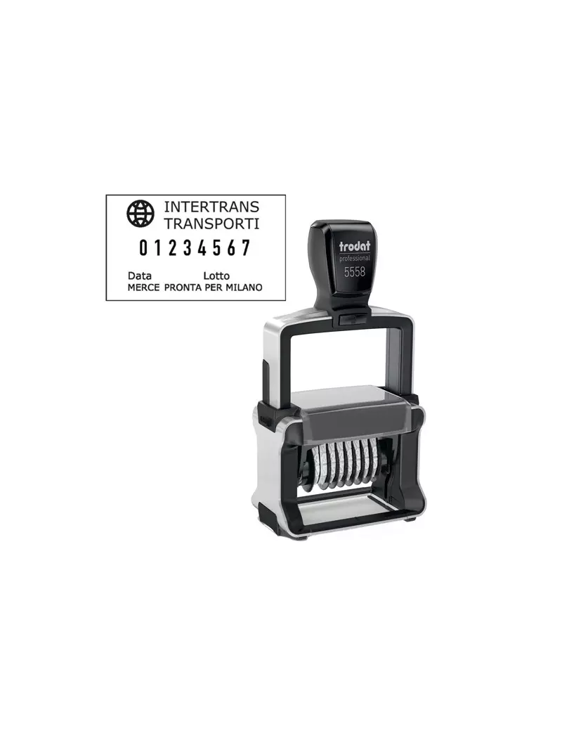 Timbro Autoinchiostrante Professional 4.0 5558/PL Trodat - 5 mm - 8 Colonne - 120204 Timbro Autoinchiostrante Professional 4.0 5558/PL Trodat - 5 mm - 8 Colonne - 120204