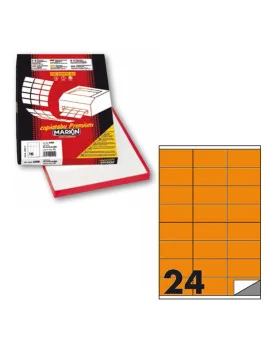 Etichette Multiuso Markin - A4 - 70x36 mm - X210C500F-AR (Arancione Conf. 100)