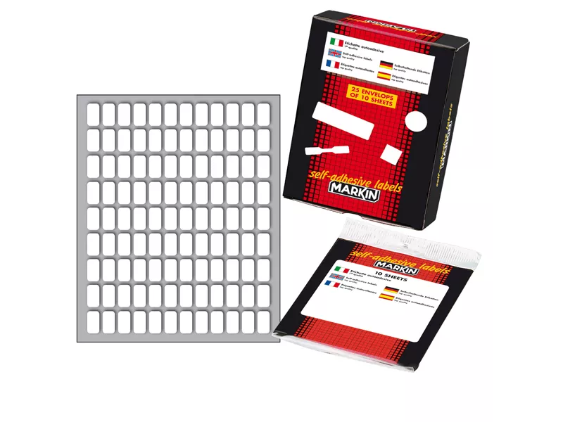 Etichette Adesive Multiuso Markin - 125x152,5 mm - 14x8 mm - X11010 (Bianco Conf. 10)