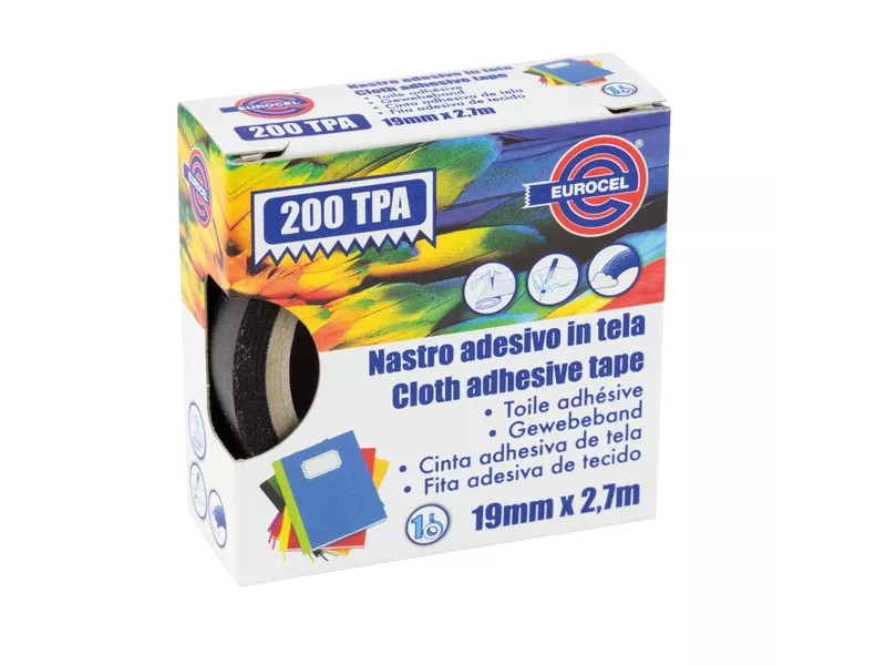 Nastro Adesivo in Tela TPA 200 Eurocel - 19 mm x 2,7 m - 016714194 (Nero)