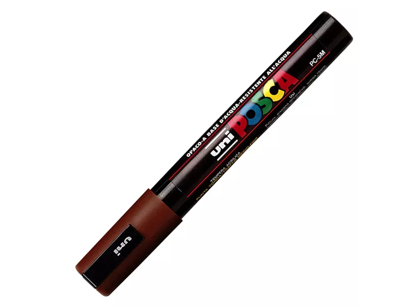 Marcatore a Tempera Uni Posca PC5M Uni-Ball - Tonda - 1,8-2,5 mm - M PC5M M (Marrone)