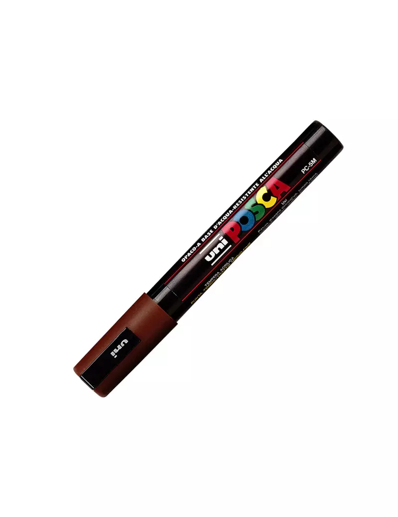 Marcatore a Tempera Uni Posca PC5M Uni-Ball - Tonda - 1,8-2,5 mm - M PC5M M (Marrone)