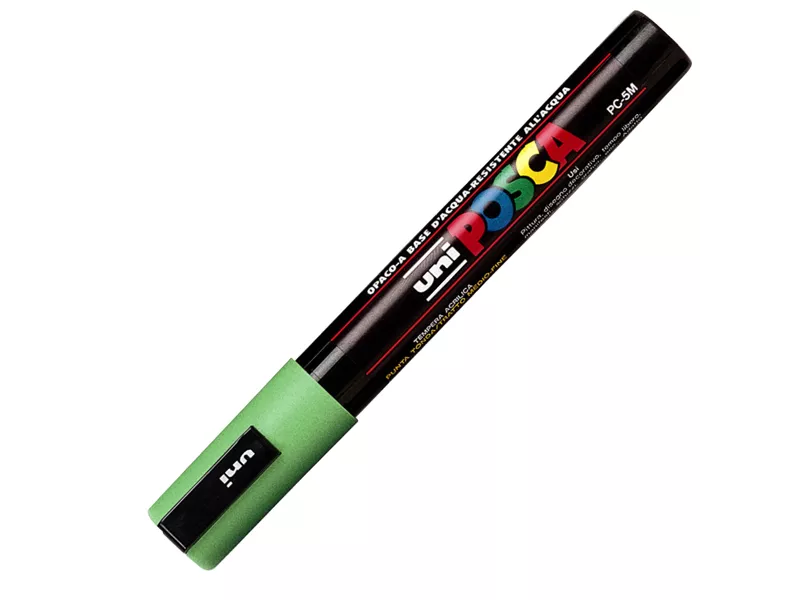 Marcatore a Tempera Uni Posca PC5M Uni-Ball - Punta Tonda - 1,8-2,5 mm - M PC5M VC (Verde Chiaro) Marcatore a Tempera Uni Posca PC5M Uni-Ball - Punta Tonda - 1,8-2,5 mm - M PC5M VC (Verde Chiaro)