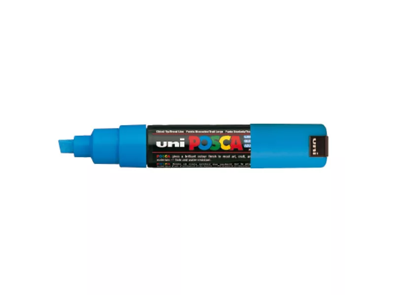 Marcatore a Tempera Uni Posca PC8K Uni-Ball - Punta Scalpello - 8 mm - M-PC8K-AZ (Azzurro)