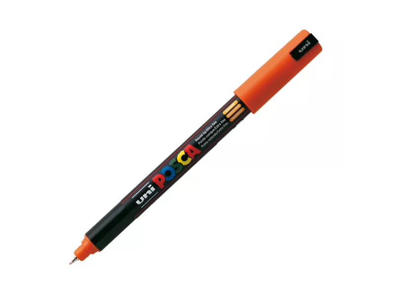 Marcatore a Tempera Uni Posca PC1M Uni-Ball - Punta Tonda - 0,7 mm - M-PC1MR-AC (Arancio)