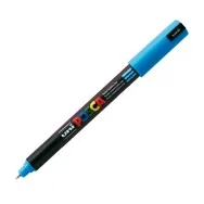 Marcatore a Tempera Uni Posca PC1M Uni-Ball - Punta Tonda - 0,7 mm - M-PC1MR-AZ (Azzurro)