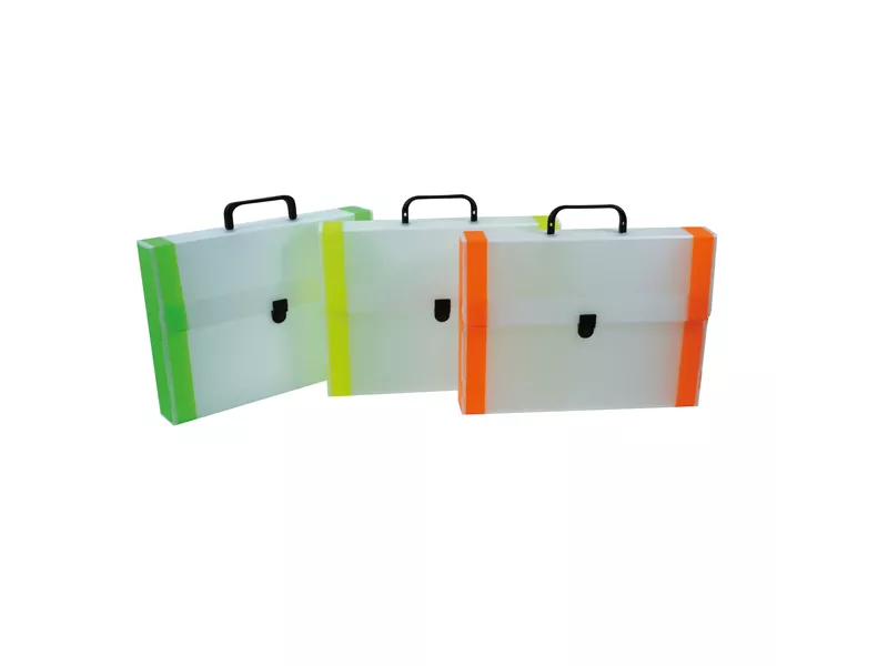Valigetta in Polionda Ri.Plast - 38x53x5 cm - 6338535290 (Trasparente con Bordi Fluo Assortiti)
