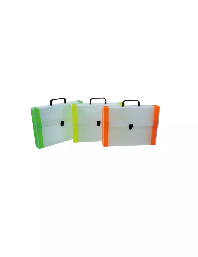 Valigetta in Polionda Ri.Plast - 38x53x5 cm - 6338535290 (Trasparente con Bordi Fluo Assortiti) Valigetta in Polionda Ri.Plast - 38x53x5 cm - 6338535290 (Trasparente con Bordi Fluo Assortiti)