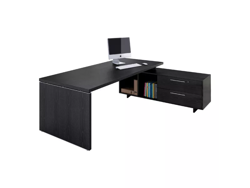Scrivania Manager con Mobile di Servizio - 210x90 cm - Prestige - 902RIT-8 (Nero Wengè) Scrivania Manager con Mobile di Servizio - 210x90 cm - Prestige - 902RIT-8 (Nero Wengè)