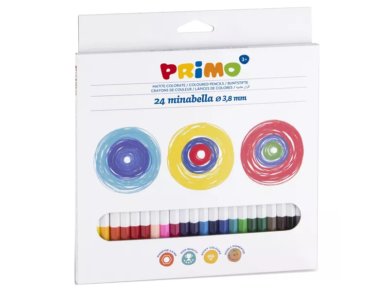 Matite Colorate Minabella Primo Morocolor - 3,8 mm - 522MINAB24 (Assortiti Conf. 24)