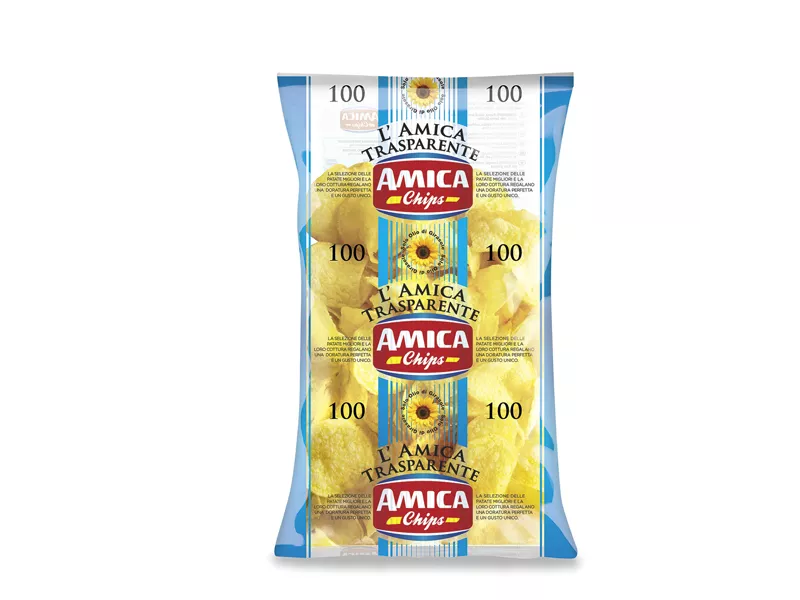 Patatina Classica Amica Chips - 100 g - PAC1002 (Conf. 20) Patatina Classica Amica Chips - 100 g - PAC1002 (Conf. 20)