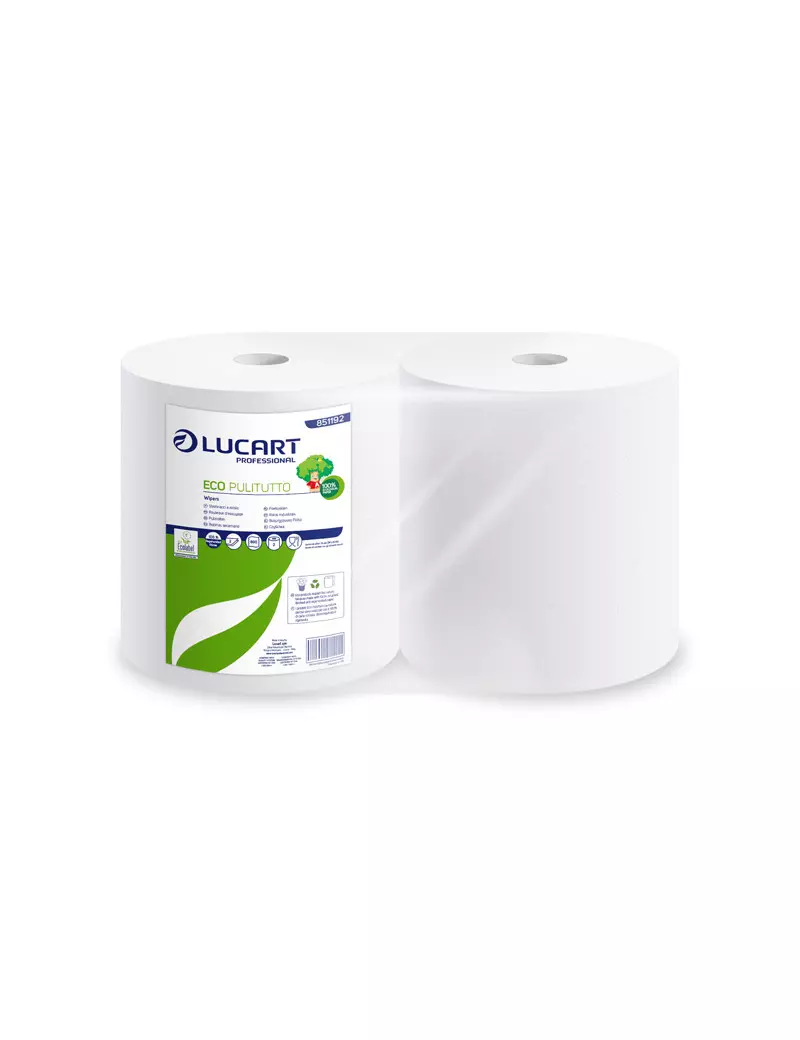 Bobina Asciugatutto Eco Pulitutto Lucart - 2 Veli - 800 Strappi - 851192 (Conf. 2) Bobina Asciugatutto Eco Pulitutto Lucart - 2 Veli - 800 Strappi - 851192 (Conf. 2)