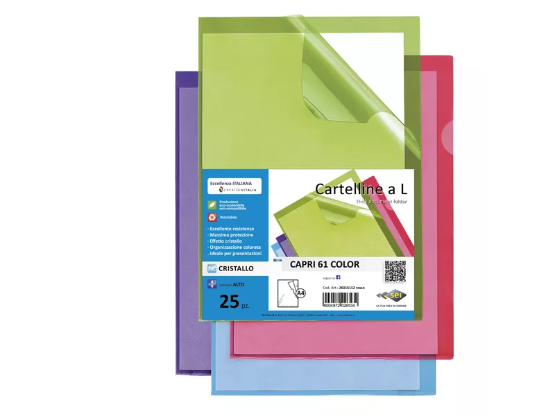 Busta a L Capri 61 Sei Rota - A4 - PVC - 26316118 (Lilla Conf. 25) Busta a L Capri 61 Sei Rota - A4 - PVC - 26316118 (Lilla Conf. 25)