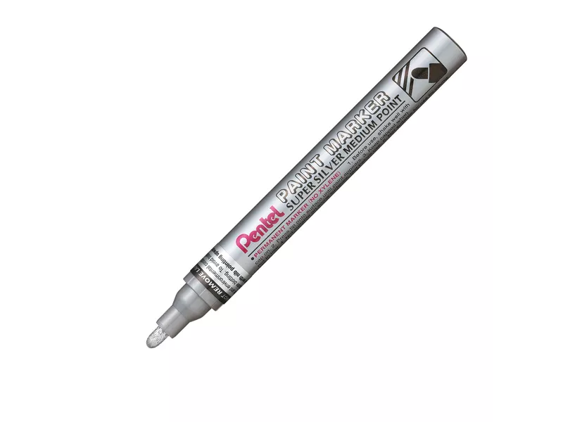 Marcatore Permanente a Vernice Paint Marker Pentel - Punta Tonda - 4,5 mm - MMP10-Z (Argento) Marcatore Permanente a Vernice Paint Marker Pentel - Punta Tonda - 4,5 mm - MMP10-Z (Argento)
