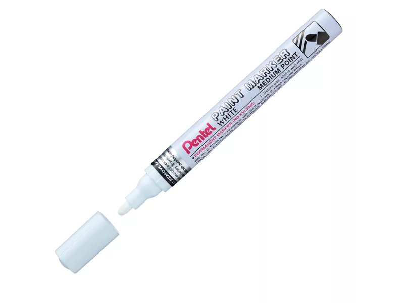 Marcatore Permanente a Vernice Paint Marker Pentel - Punta Tonda - 4,5 mm - MMP10-W (Bianco) Marcatore Permanente a Vernice Paint Marker Pentel - Punta Tonda - 4,5 mm - MMP10-W (Bianco)