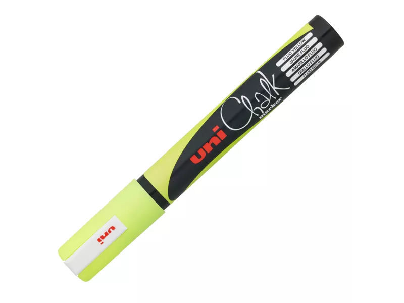 Marcatore a Tempera Uni Chalk PWE5M Uni-Ball - Punta Tonda - M PWE5M GF (Giallo Fluo)