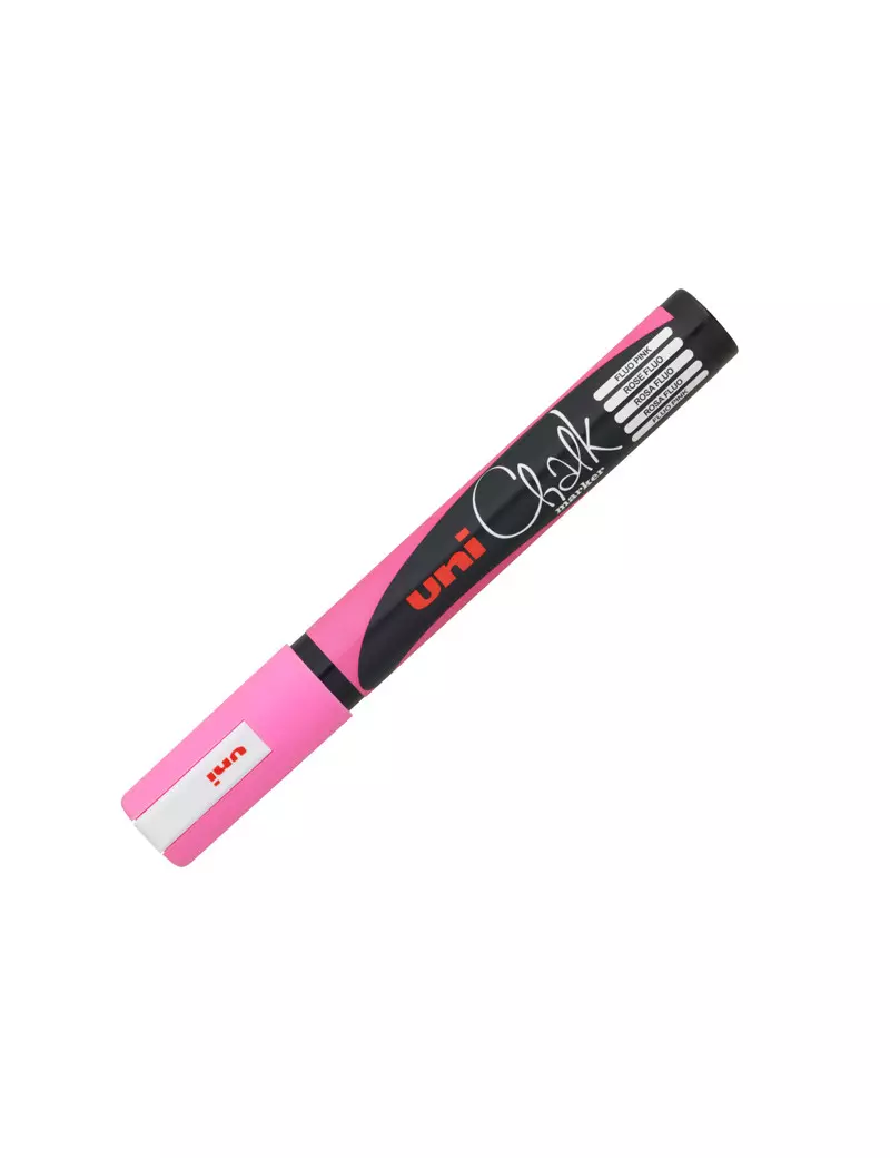 Marcatore a Tempera Uni Chalk PWE5M Uni-Ball - Punta Tonda - M PWE5M RAF (Rosa Fluo)