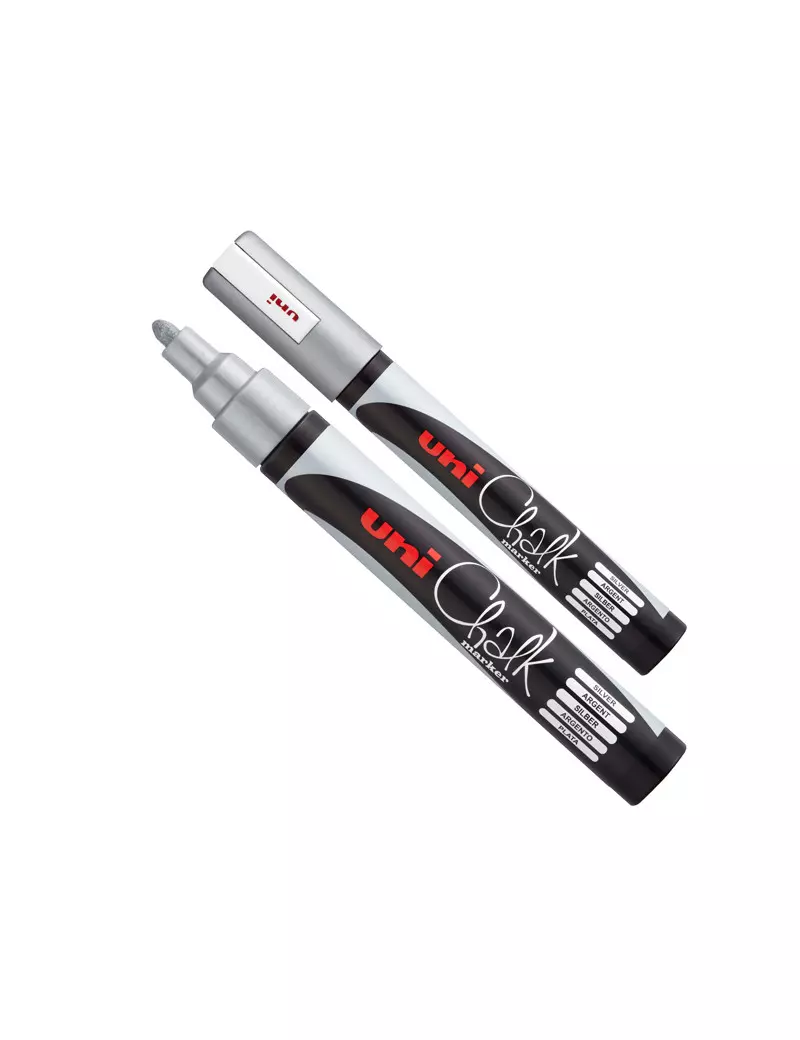 Marcatore a Tempera Uni Chalk PWE5M Uni-Ball - Punta Tonda - M PWE5M ARG (Argento) Marcatore a Tempera Uni Chalk PWE5M Uni-Ball - Punta Tonda - M PWE5M ARG (Argento)