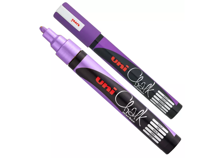 Marcatore a Gesso Liquido Uni Chalk PWE5M Uni-Ball - Punta Tonda - M PWE5M VI (Viola)