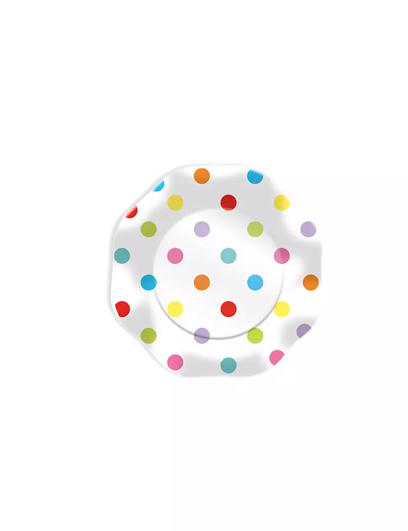 Piatti in Carta Plastificata Pois Big Party - 18 cm - 61683 (Conf. 10) Piatti in Carta Plastificata Pois Big Party - 18 cm - 61683 (Conf. 10)
