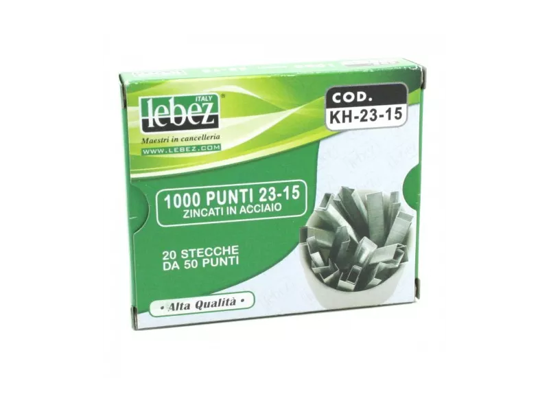 Punti Metallici per Cucitrice ad Alti Spessori Lebez - 23/15 - KH-23-15 (Conf. 1000)