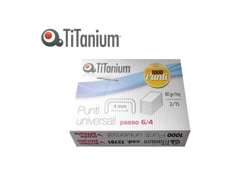 Punti Metallici per Cucitrice Titanium - 6/4 - TI1002T (Conf. 10000)