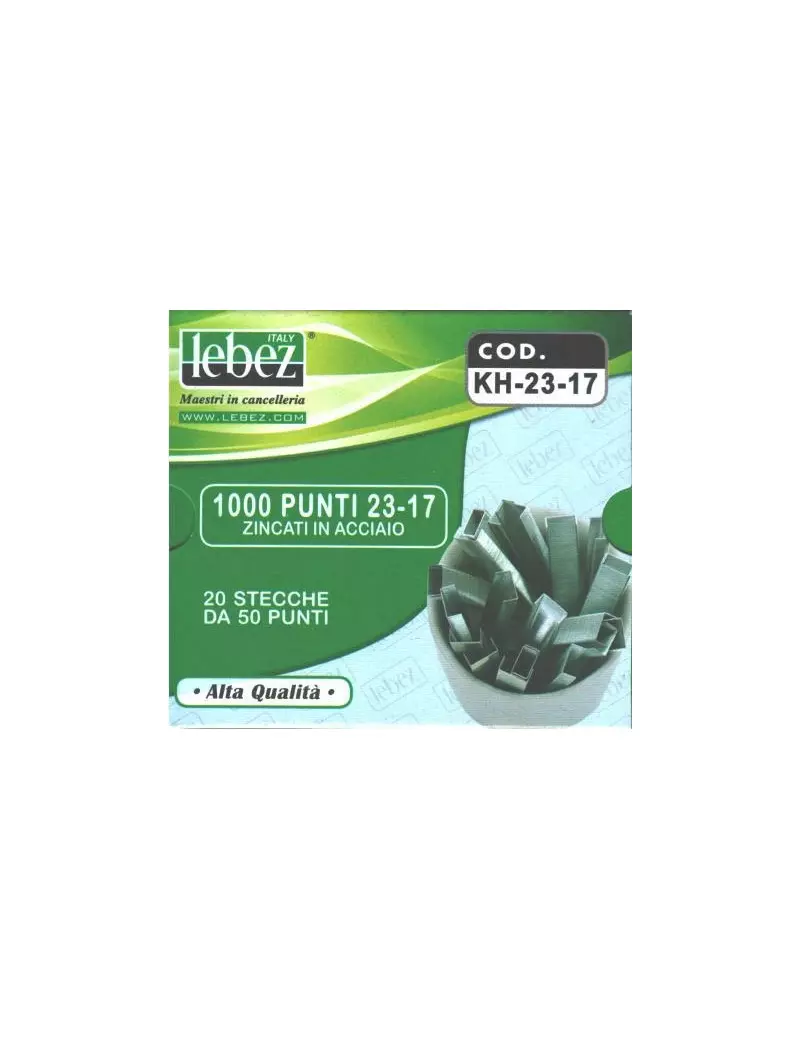 Punti Metallici per Cucitrice ad Alti Spessori Lebez - 23/17 - KH-23-17 (Conf. 1000) Punti Metallici per Cucitrice ad Alti Spessori Lebez - 23/17 - KH-23-17 (Conf. 1000)