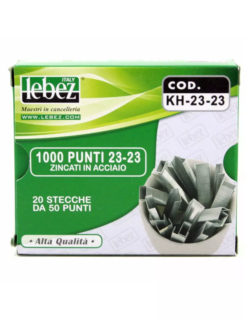 Punti Metallici per Cucitrice ad Alti Spessori Lebez - 23/23 - KH-23-23 (Conf. 1000) Punti Metallici per Cucitrice ad Alti Spessori Lebez - 23/23 - KH-23-23 (Conf. 1000)
