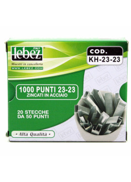 Punti Metallici per Cucitrice ad Alti Spessori Lebez - 23/23 - KH-23-23 (Conf. 1000)