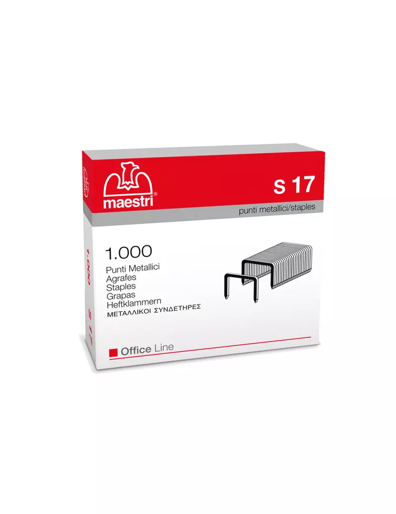 Punti Metallici per Cucitrice ad Alti Spessori RO-MA - 23/17 - S17 - 1005418 (Conf. 1000) Punti Metallici per Cucitrice ad Alti Spessori RO-MA - 23/17 - S17 - 1005418 (Conf. 1000)