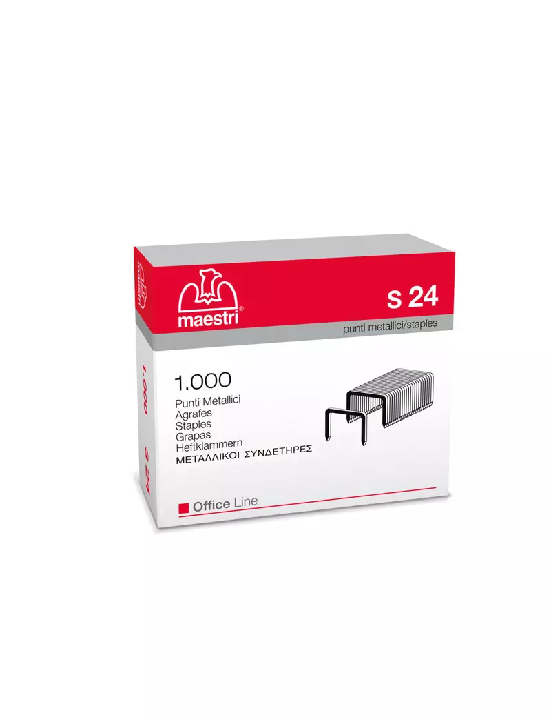Punti Metallici per Cucitrice ad Alti Spessori RO-MA - 23/24 - S24 - 1005420 (Conf. 1000) Punti Metallici per Cucitrice ad Alti Spessori RO-MA - 23/24 - S24 - 1005420 (Conf. 1000)