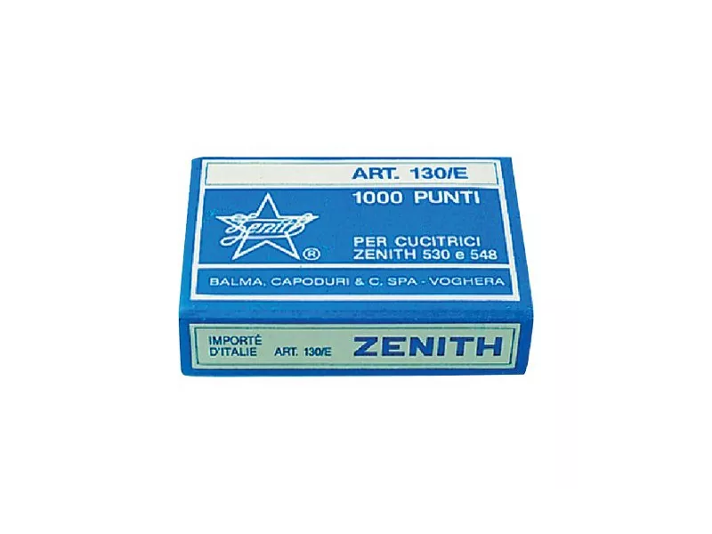 Punti Metallici per Cucitrice Zenith - 130/E S100 6/4 - 0311301431 (Conf. 100000) Punti Metallici per Cucitrice Zenith - 130/E S100 6/4 - 0311301431 (Conf. 100000)