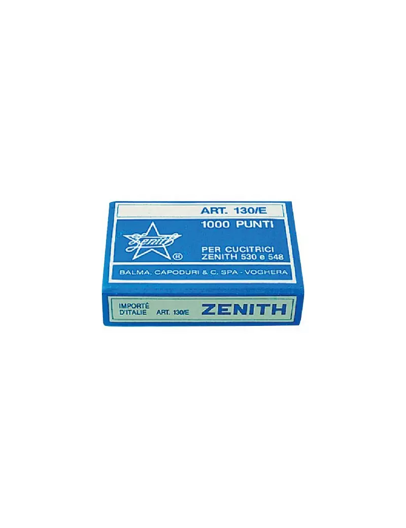 Punti Metallici per Cucitrice Zenith - 130/E S100 6/4 - 0311301431 (Conf. 100000) Punti Metallici per Cucitrice Zenith - 130/E S100 6/4 - 0311301431 (Conf. 100000)