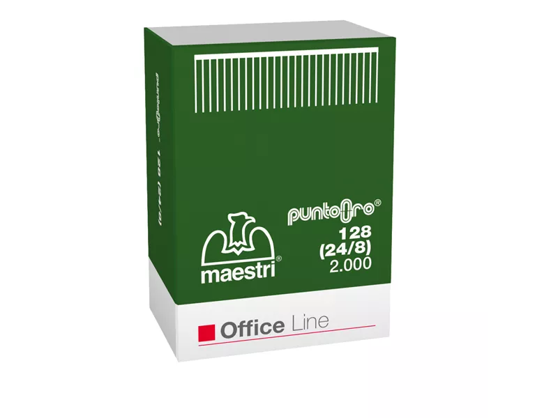 Punti Metallici per Cucitrice RO-MA - 24/8 - 128 Punto Oro - 1003601 (Conf. 10000) Punti Metallici per Cucitrice RO-MA - 24/8 - 128 Punto Oro - 1003601 (Conf. 10000)