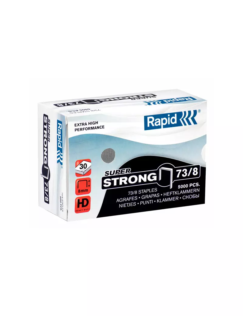 Punti Metallici per Cucitrice ad Alti Spessori Rapid - 73/8 - 24890300 (Conf. 5000) Punti Metallici per Cucitrice ad Alti Spessori Rapid - 73/8 - 24890300 (Conf. 5000)