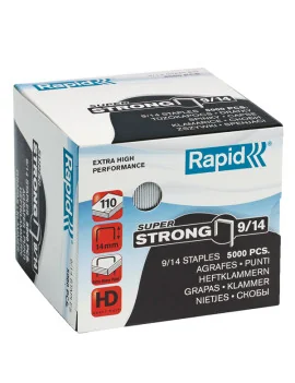 Punti Metallici per Cucitrice ad Alti Spessori Rapid - 9/14 - 24871500 (Conf. 5000)