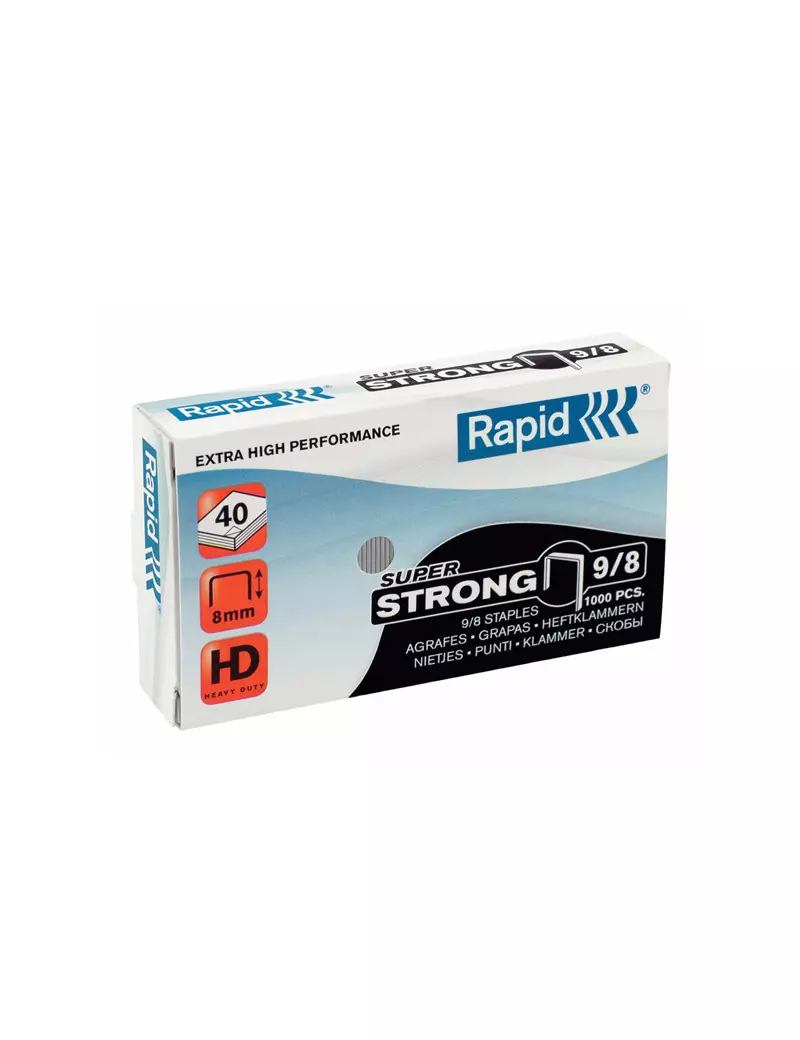 Punti Metallici per Cucitrice ad Alti Spessori Rapid - 9/8 - 24871000 (Conf. 5000) Punti Metallici per Cucitrice ad Alti Spessori Rapid - 9/8 - 24871000 (Conf. 5000)
