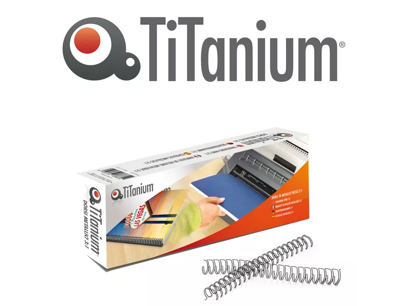 Dorsini Spiralati Metallici Titanium - 8 mm - 70 Fogli - DOR.MET 8N (Nero Conf. 50)