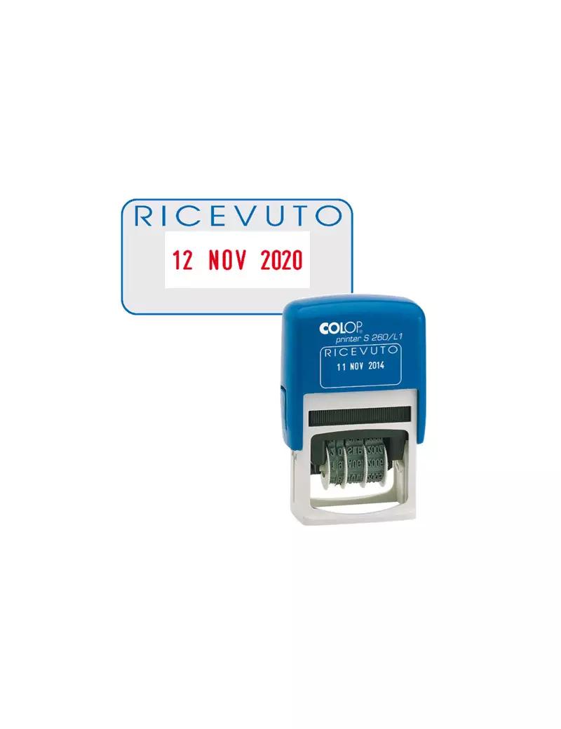 Timbro Datario Autoinchiostrante con Testo S260/L1 Colop - S260L1.BLS (Ricevuto)