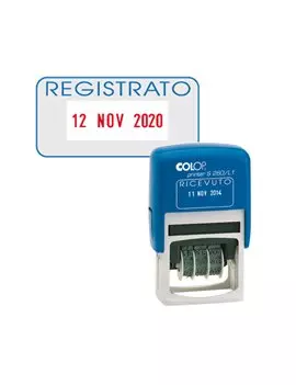 Timbro Datario Autoinchiostrante con Testo S260/L3 Colop - S260L3.BLS (Registrato)