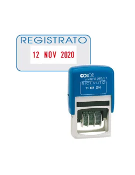 Timbro Datario Autoinchiostrante con Testo S260/L3 Colop - S260L3.BLS (Registrato)