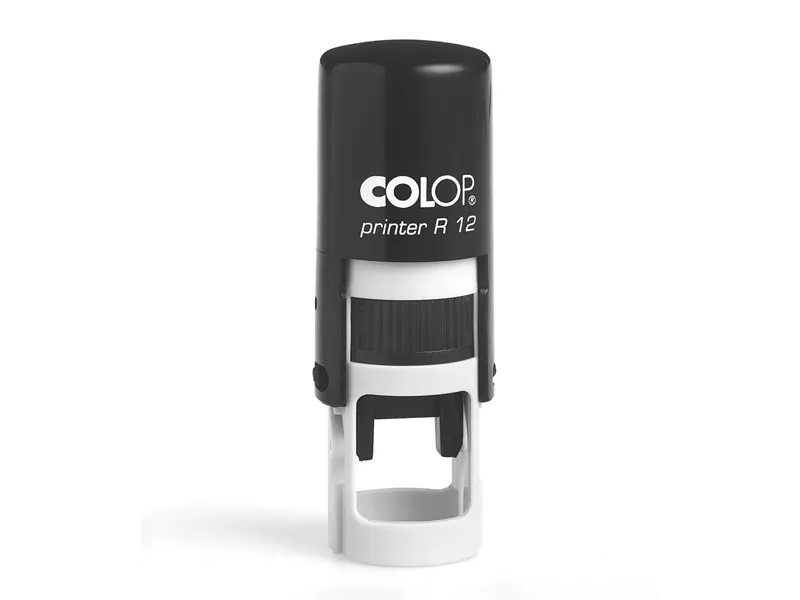 Timbro Autoinchiostrante R12 Colop - 12 mm - 2 Righe - PRINTER R12 (Grigio e Nero)